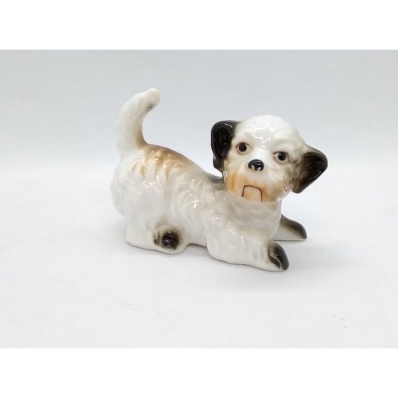Vintage Enesco cute playful terrier glazed figurine 3" - Picture 2 of 12